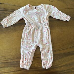 Old Navy Light Pink Polar Bear Cotton Romper 6-12M